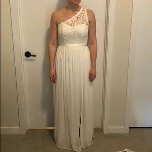 David’s Bridal White Bridesmaids Dress